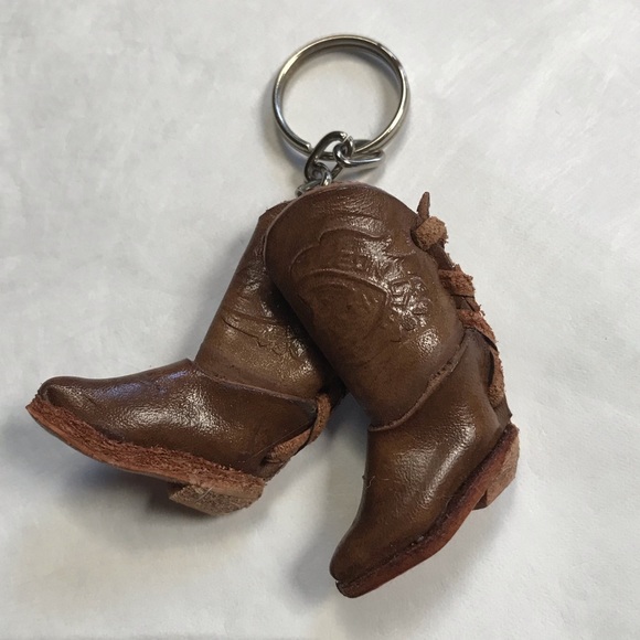 Leather cowboy boot keychain NWOT - Picture 2 of 5